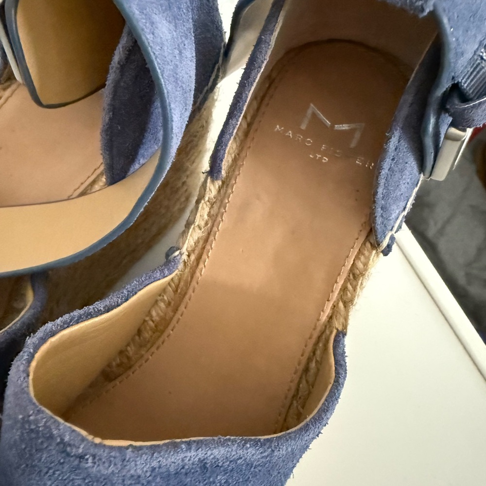 Marc Fisher Navy Suede Espadrille Wedges - Picture 2 of 4